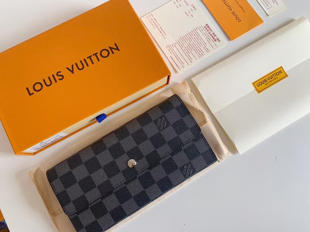 Louis Vuitton Sarah Wallet Damier Graphite Canvas